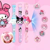3D Pattern Projection Hello Kitty Girls Watches Children New Cartoon Kuromi LED Watch Kids Toys Wristband Clock Gift 1