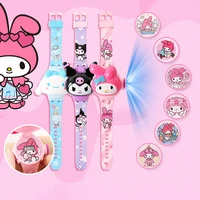 3D Pattern Projection Hello Kitty Girls Watches Children New Cartoon Kuromi LED Watch Kids Toys Wristband Clock Gift 1