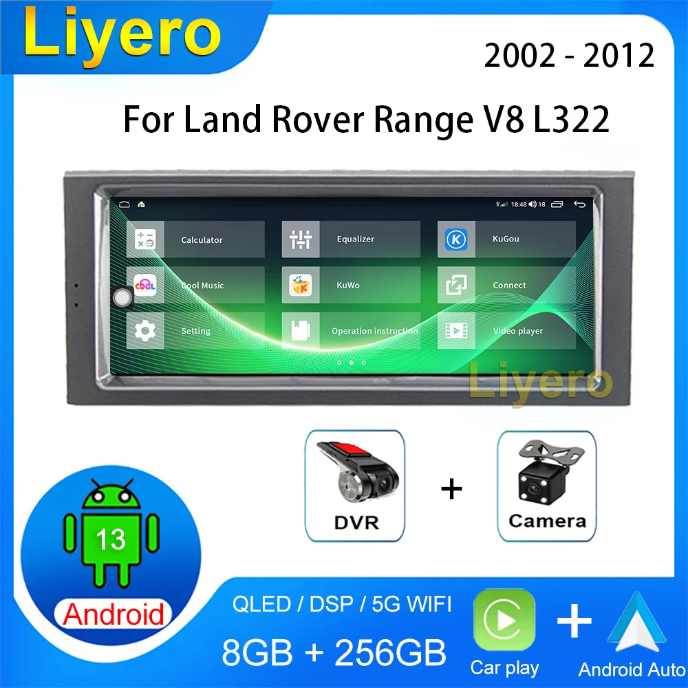 

Автомобильный радиоприемник 10,25 дюйма для Land Rover Range V8 L322 2002-2012 CarPlay Android Авто GPS Навигация DVD мультимедийный плеер стерео DSP 4G