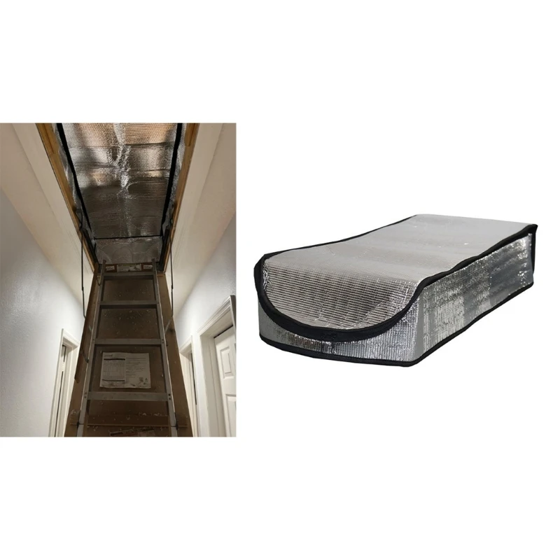 Home Attic Thermal Barriers Double Side Aluminum Stair Ladder Insulation Cover