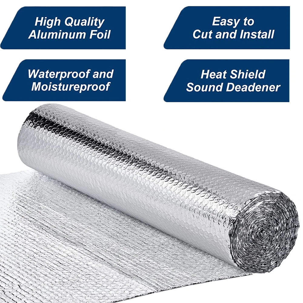 Double Sided Bubble Reflective Foil Insulation Rolls 1mx3m Aluminum
