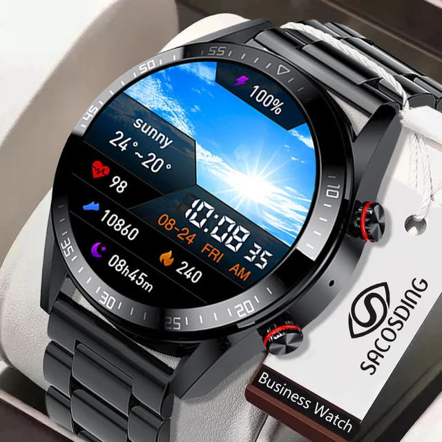 2022 New 454*454 Screen Smart Watch Always Display The Time Bluetooth Call Local Music Smartwatch For Mens Android TWS Earphones 1