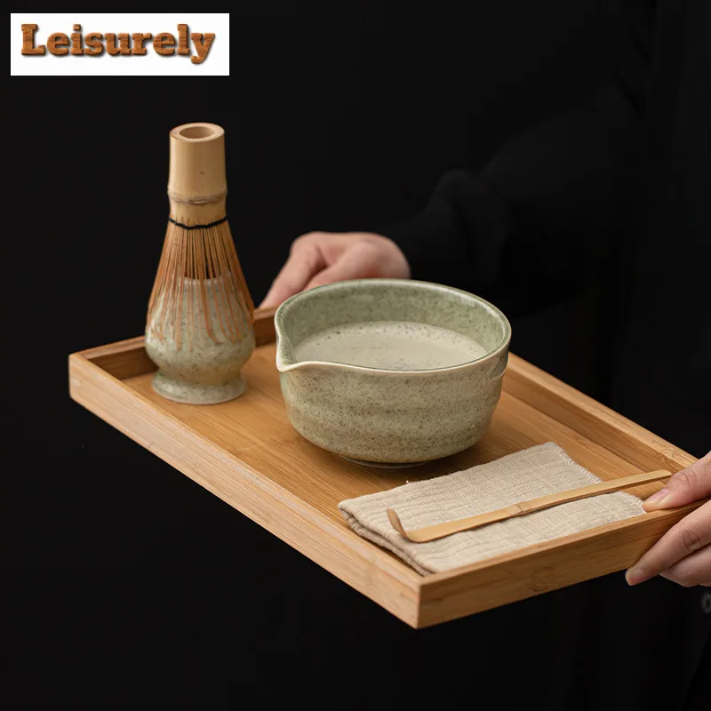 Ceramic Wave Petal Tea Set Complete Set Ancient Japanese Matcha Set Kit Tea Maker Tea Holder Tea Ceremonial for Beverage Shop