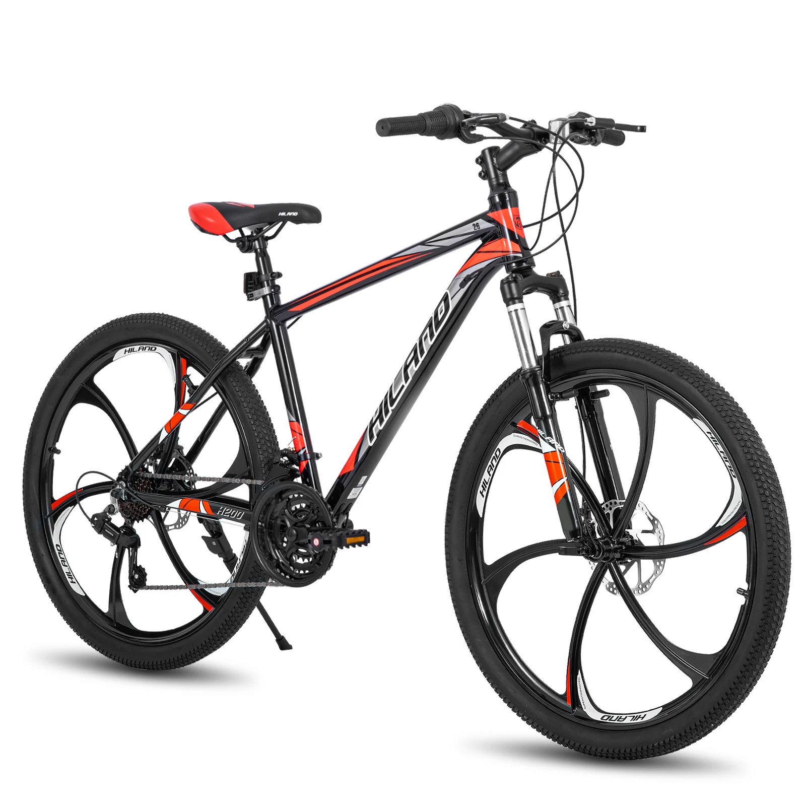 Mountain Bike Hiland Shimano 21 Speeds Drivetrain Aluminum Frame 26 Inch Wheels Disc-Brake Men Women MTB