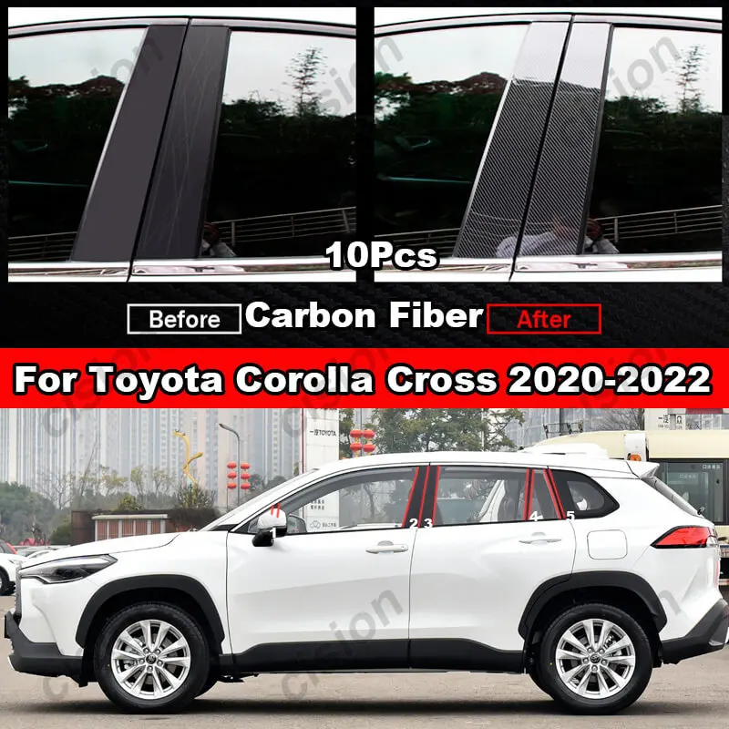 10Pcs  ź  ڵ â   BC  Խù Ŀ Ʈ PC  ƼĿ Ÿ Corolla ũν 2020-2022