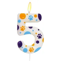 Birthday Candles Blue Dog Paw Themed Print Birthday Party Supplies Paw Cake Topper Decorations Birthday 1
