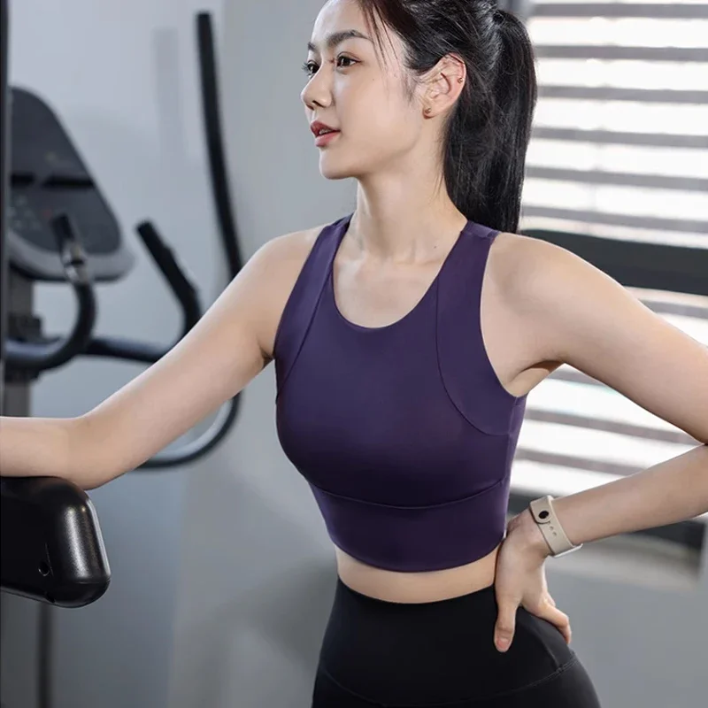 النساء الرياضة حمالات الصدر اليوغا سترة علوية عالي...