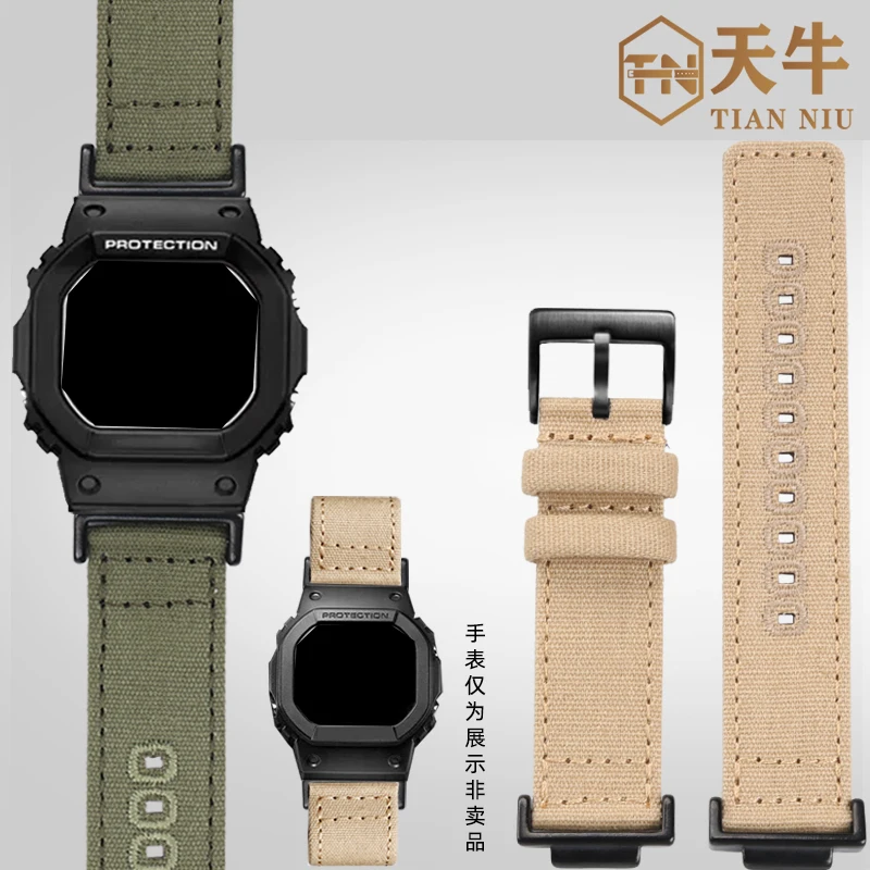 Дышащий водонепроницаемый нейлоновый ремешок для часов Casio DW5600 GW-M5610 GW5000 16 мм модный тканевый универсальный ремешок для часов унисекс