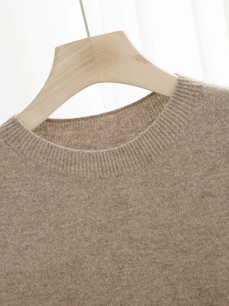 Men Classical T-shirt 100% Merino Wool Sweater O-neck Short Sleeve Pullover Smart Casual Basic Clothing Cashmere Knitwear Tops