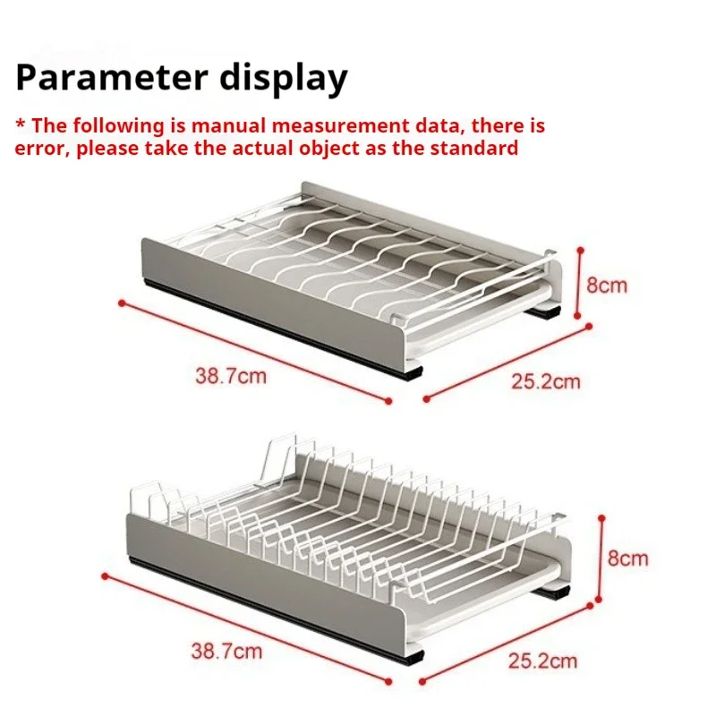 Kitchen Pull-out Dish Storage Rack Household Cabinet Punch-free Dish Pull Basket Drawer-type Rack Plate Drain