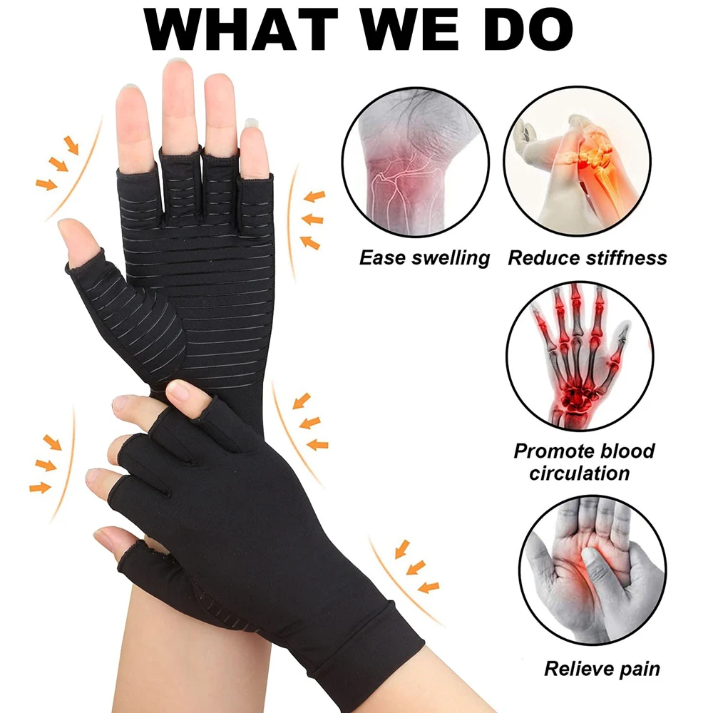1Pair Copper Arthritis Gloves Unisex Wrist Thumb Support Sleeve for Carpal  Tunnel,Compression Wrist Gloves for Hand Pain Sports - AliExpress