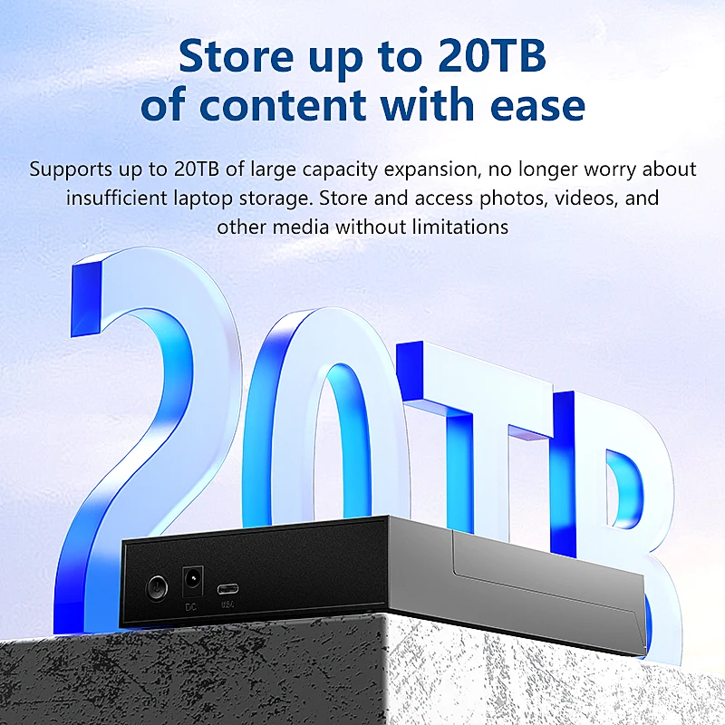 Blueendless External HDD Case 2.5/3. 5 HDD/SSD box support 20TB type C to SATA Adapter tool free Hard disk drive enclosure external hard drive case ssd enclosure hard drive enclosure hard disk case external hard drive box hdd case enclosure hard drive adapter ssd adapter