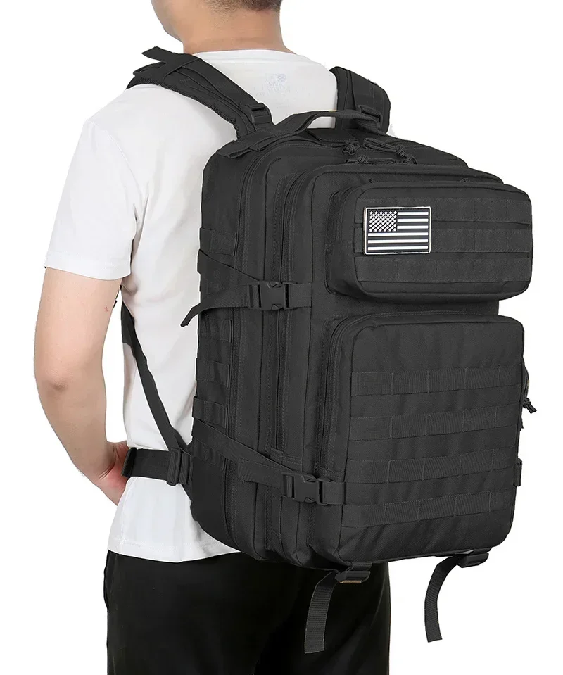 45L Tactical Backpack - Large Capacity Outdoor Hiking  Camping Bag for Men  Women