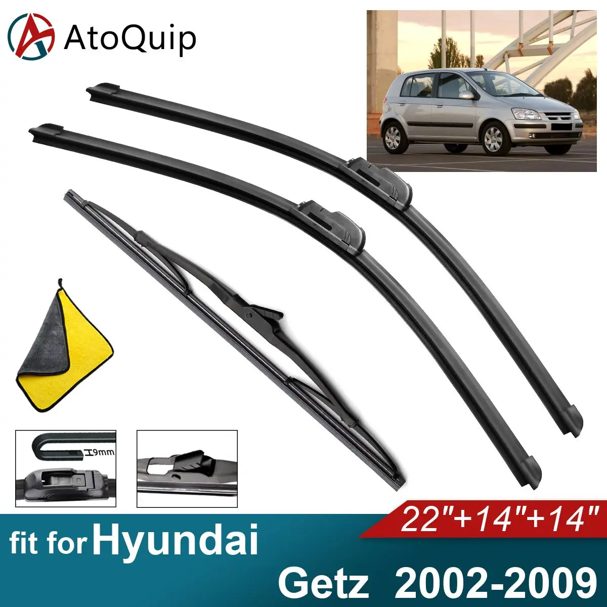 

Car Windshield Wiper Blades Fit For Hyundai Getz Rear Wiper Blades Soft Rubber Auto Front Windscreen