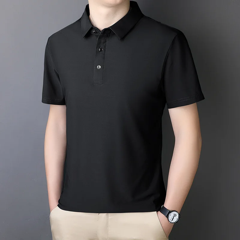 Polo shirt men casual short sleeved shirt short sleeved shirt M-7XL 8XL 9XL Summer short-sleeved Ice silk Business Casual A85