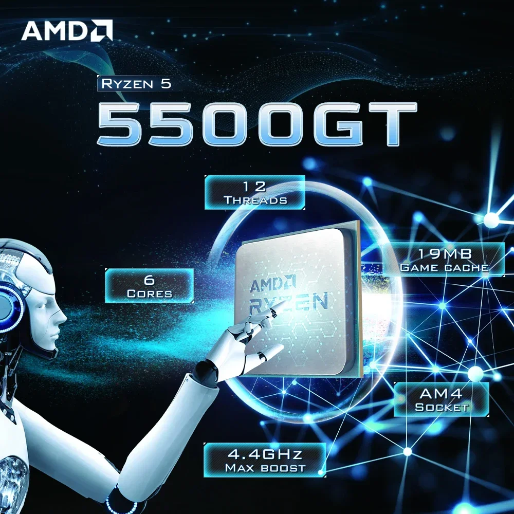 AMD R5 5500 Ryzen 5 5500 Zen3 아키텍처 7nm 16MB L3 캐시 6코어 12스레드 소켓 AM4 데스크탑 프로세서 (쿨러 미포함)