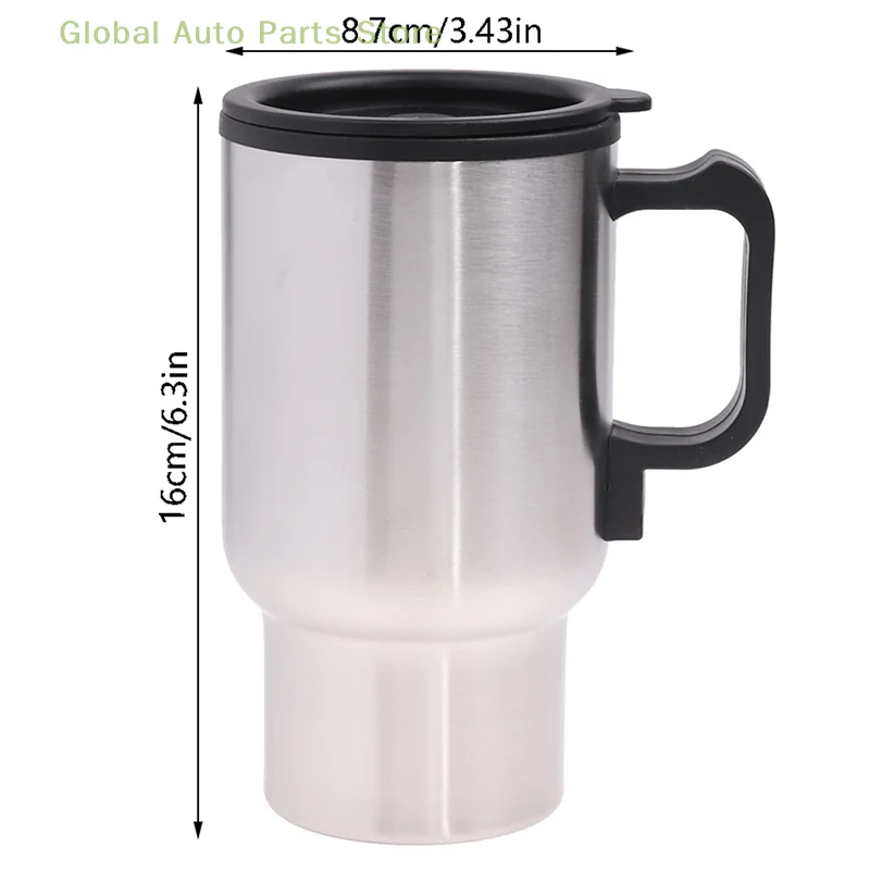 12V 450ml Stainless Steel Vehicle Heating Cup Electric Heating Car Kettle Coffee Heated Mug USB Heating Car Coffee Mug Cup images - 6