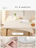 Solid Color PU Fabric Table Cover Fixable Elastic Tablecloth Waterproof Round Square Table Cloth Custom Table Protector 3