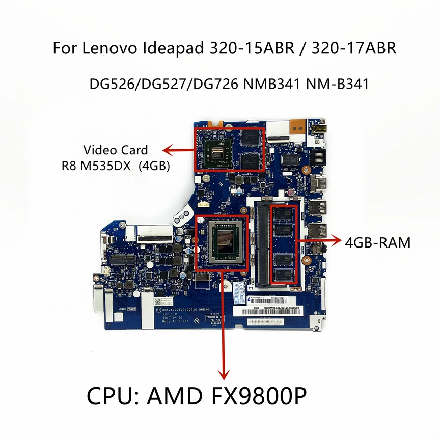 Placa-mãe Portátil para Lenovo Ideapad A10 A12 Fx9800 Cpu 4gb de Ram 2gb Gpu Nmb341 Nm-b341 5b20p11101 32015abr A10 - Imagem 3