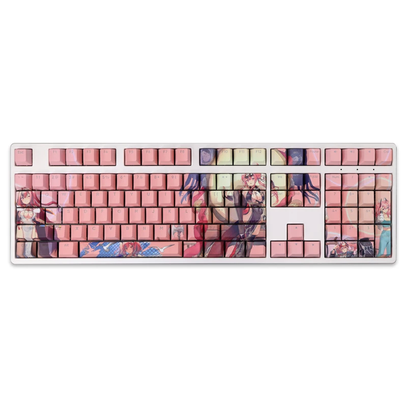Teclas Conjunto Azur Lane Uss Bremerton Keycap Pbt Dye Sub Backlit Keycaps Anime Gaming Key Caps para Ansi 61 87 104 108 Teclados 108 - Imagem 4