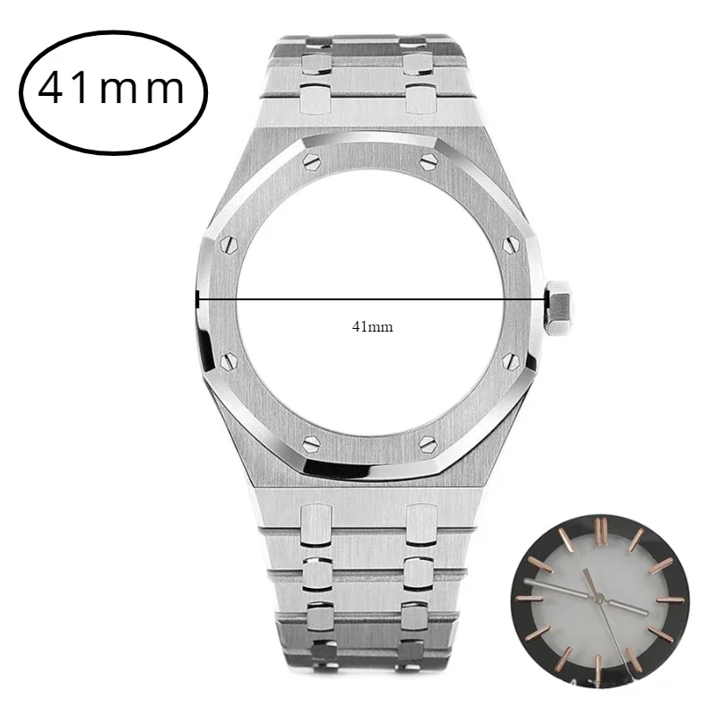 

Watch Case 41mm for Audemars Piguet AP WITH Case Dial Stainless Steel Strap Sapphire Glass Suitable for NH70 Movement