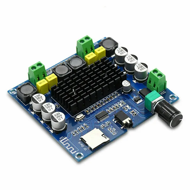 

Плата цифрового усилителя TDA7498 Bluetooth 5,0 2*100 вт 2-канальный аудио модуль AUX