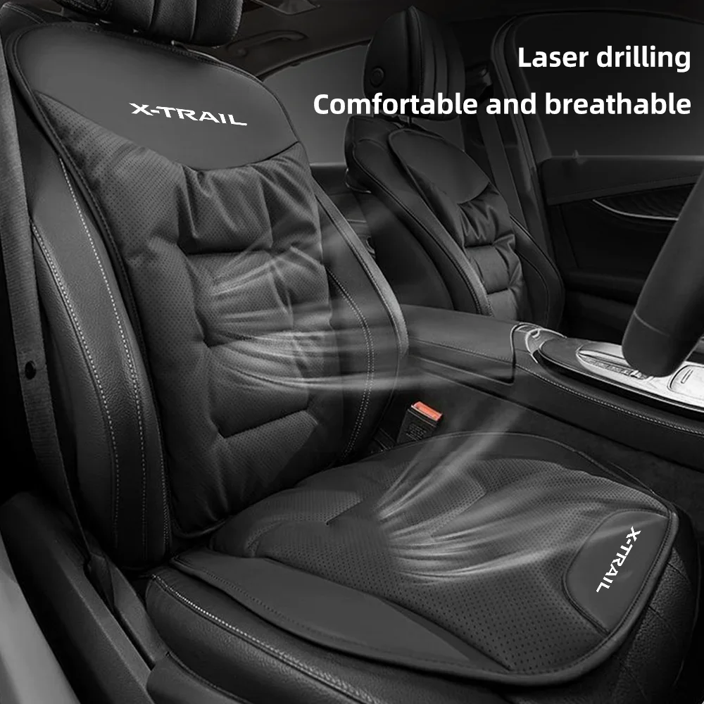 가죽 자동차 시트 커버 사계절용 자동차 앞/뒤 시트 쿠션 닛산 엑스트레일 X-Trail T32 T30 T31 T33 의자 보호 패드