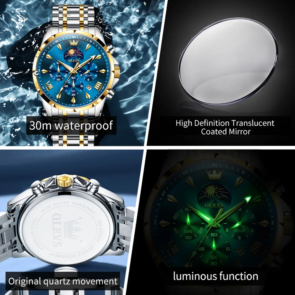 Acquista Orologi di marca OLEVS Orologio meccanico con diamanti cavi alla moda Orologio da uomo luminoso impermeabile in Italia a partire da 77
