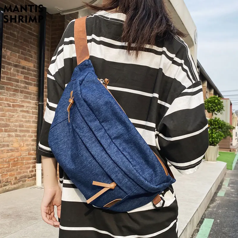 Women Belt Bag Men Hip Hop Fashion Bum Travel Purse Phone Pouch Unisex  Crossbody Sling Chest Bag Denim Bag Fashion Shoulder Bags