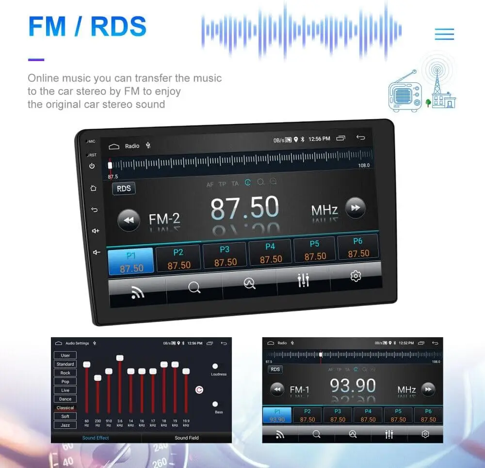 Wireless Carplay GPS Navigation Car Radio Stereo