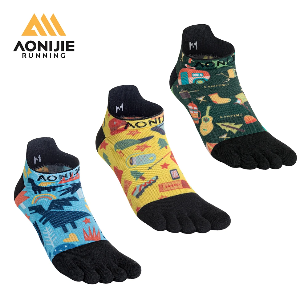 

AONIJIE E4841 3 Pairs Five Toe Socks for Men and Women High Performance Low Cut Lightweight Breathable For Race Tranning