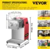 Vevor Electric Meat Slicer, 850W, 3.5Mm Blade, Stainless Steel, Cuts 551 Lbs/Hour, Ideal For Supermarkets And Kitchens, 6