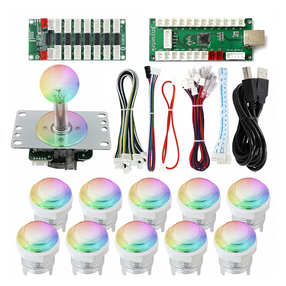 

Kit Arcade Game Machine Zero Delay USB Board RGB Light SANWA Joystick Illuminated Push Buttons Encoder To PC/PS3 Raspberry Pi