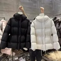 Veste rembourrée en coton pour femme, manteau en duvet, Parkas à capuche, cordon de serrage, taille épaisse et chaude, à la mode, automne hiver 5