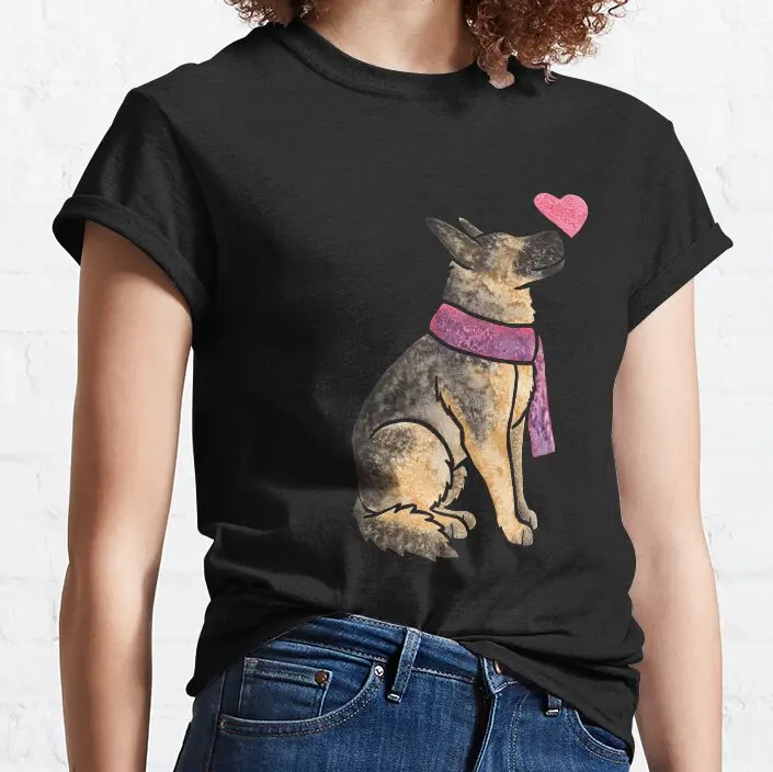 

Watercolour German Shepherd T-Shirt summer blouses woman 2023 oversized t shirt