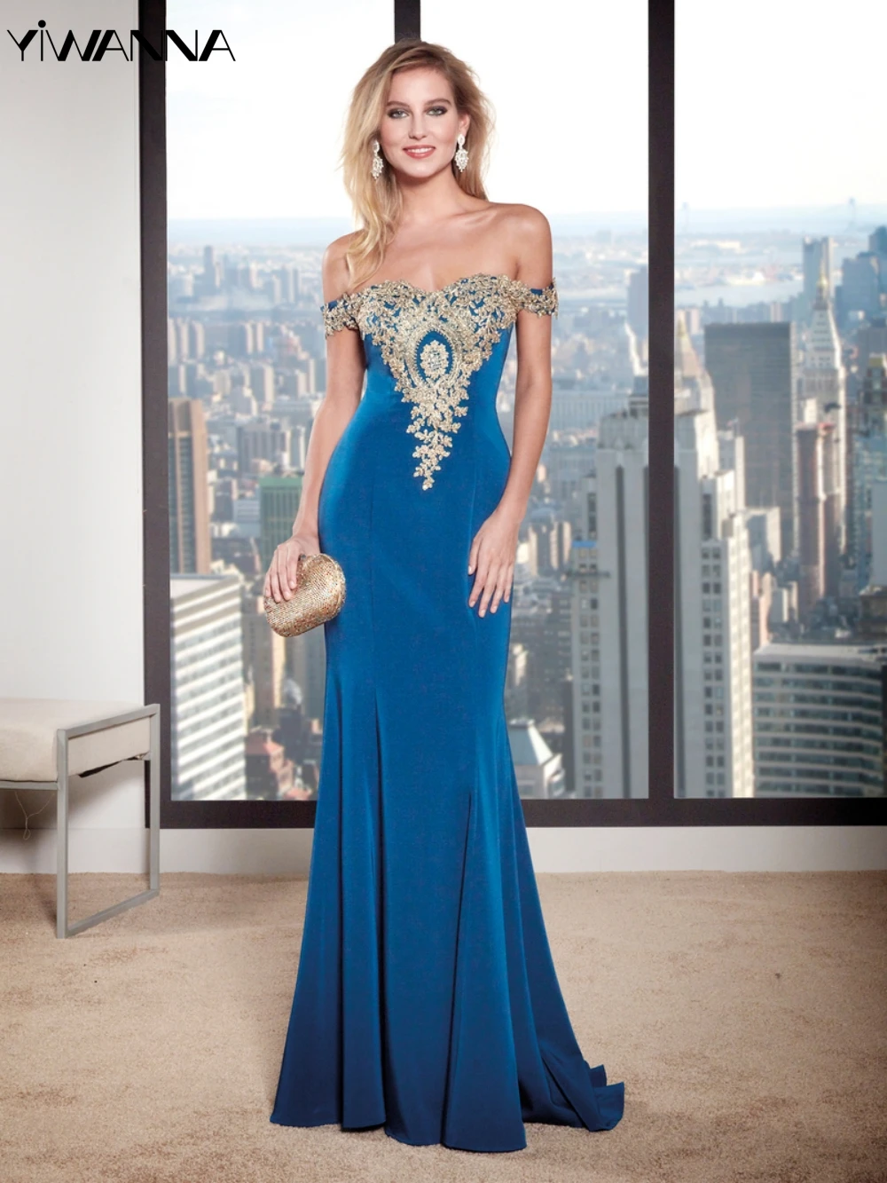 

Graceful Off The Shoulder Evening Dress Sparkly Sequins Prom Gown Classic Satin Straight Long Cocktail Dresses Robe De Mariée