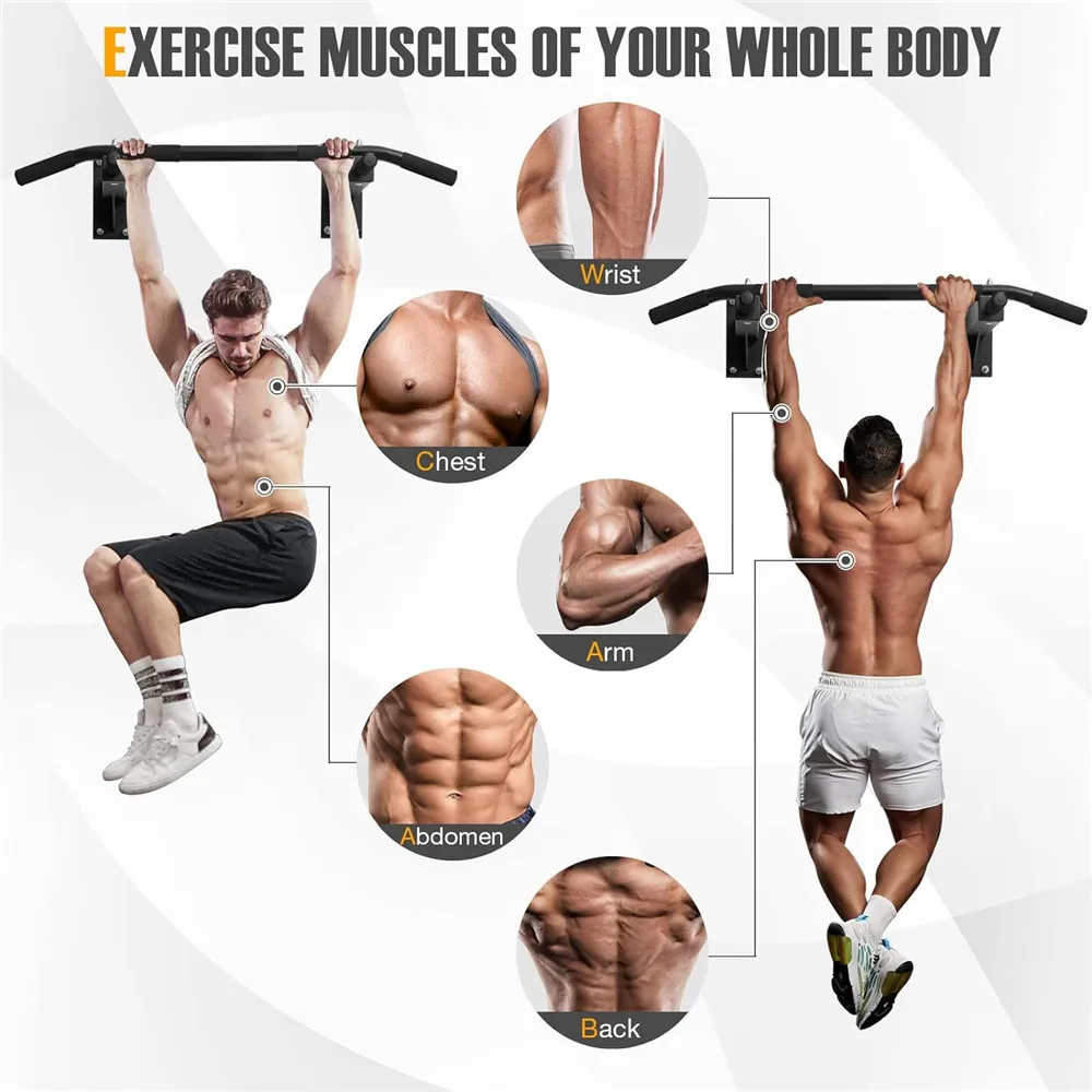 Pull up Bar Chin up Station Wall-mounted Horizontal Bar Pull-up Machine Single Parallel Bars for Home Gym Exercise