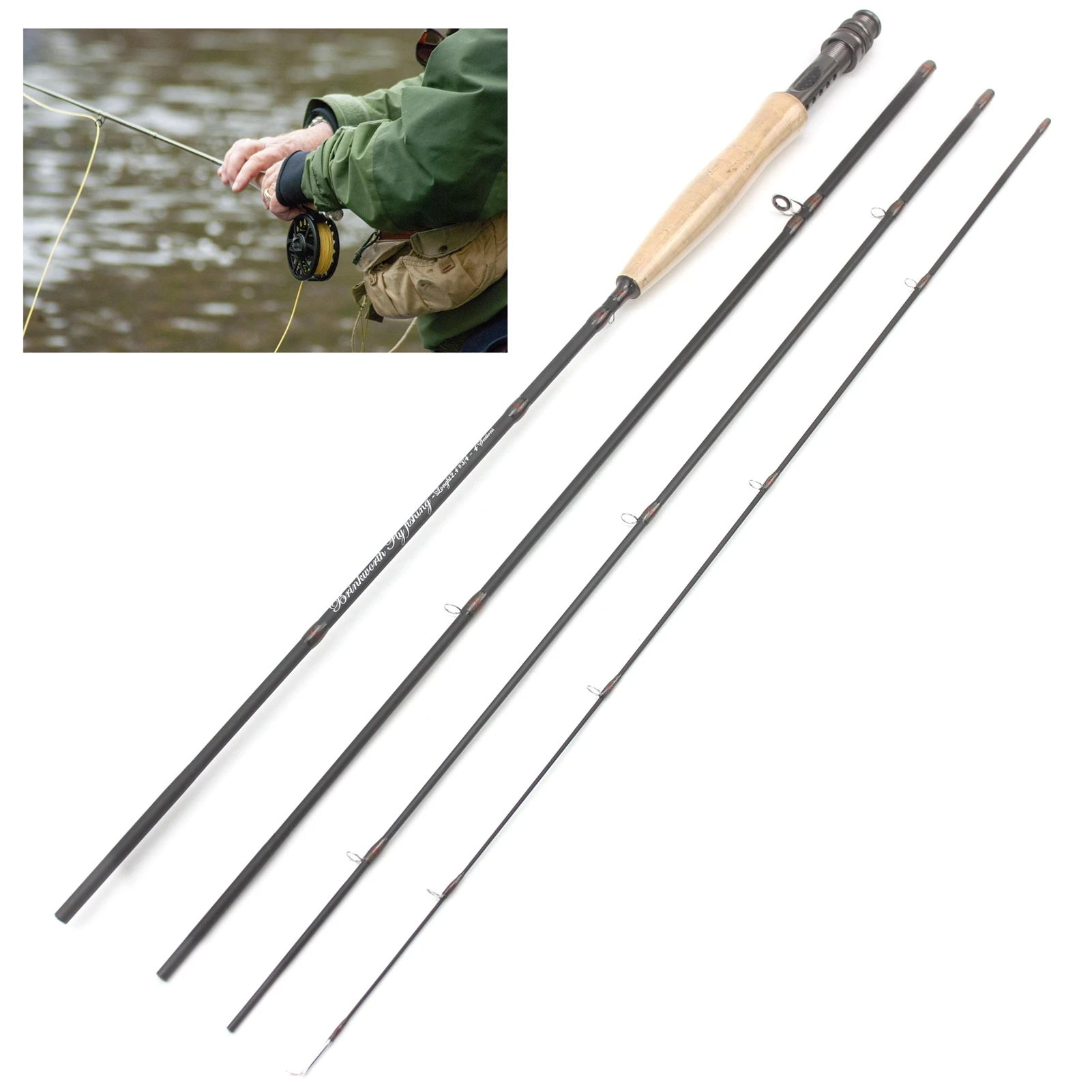 

NEW 2.4M 2.7M Fly Fishing Rod Carbon Fiber Cork Handle 4 Section Lightweight Pikes Fish Trout Pole Lake River Stream Fly Rod
