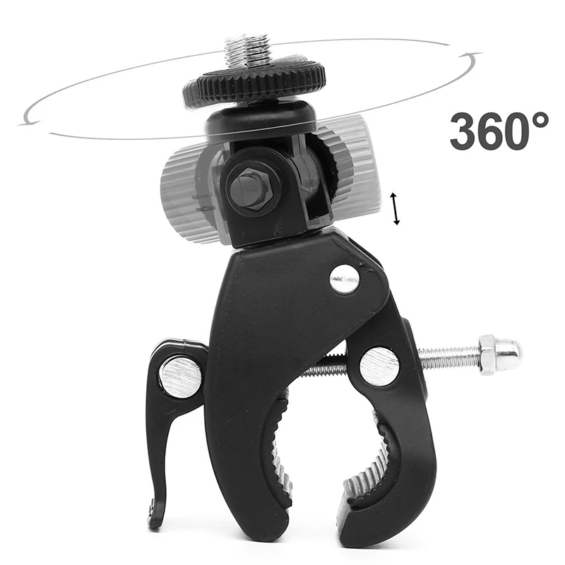 Multifunctional Camera DV DSLR Motorcycle Bike Bicycle Handlebar Clamp Bracket Tripod 1/4 Mount Screw Clip For Bike Sport Camera