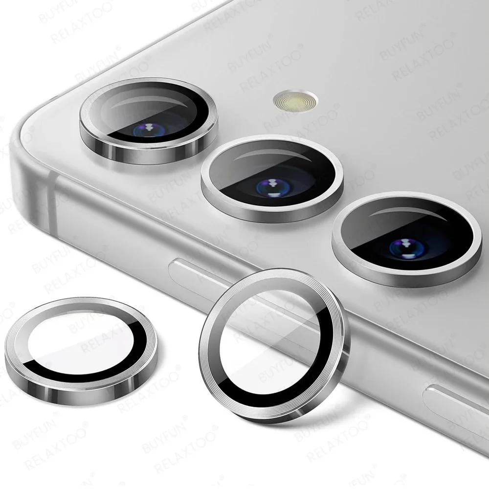 Premium 9H Tempered Glass Camera Screen Protector with Metal Lens Ring