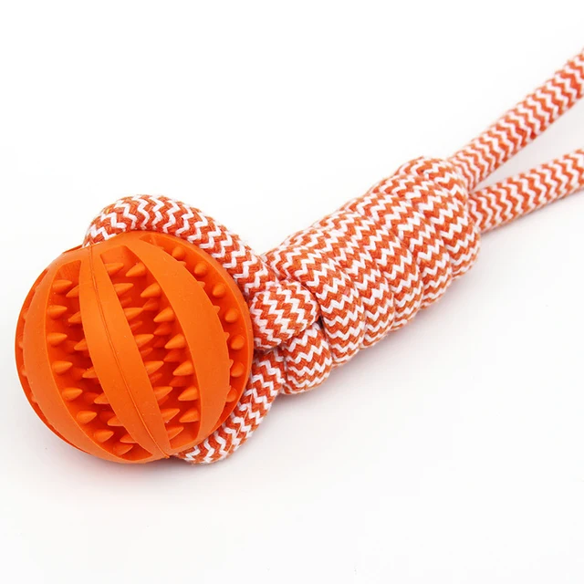 Pet Tooth Cleaning Pet Ball Toy with Rope Rubber Leaking Balls Toy for Small Large Dogs Puppy Chewing Bite Resistant Toys 6