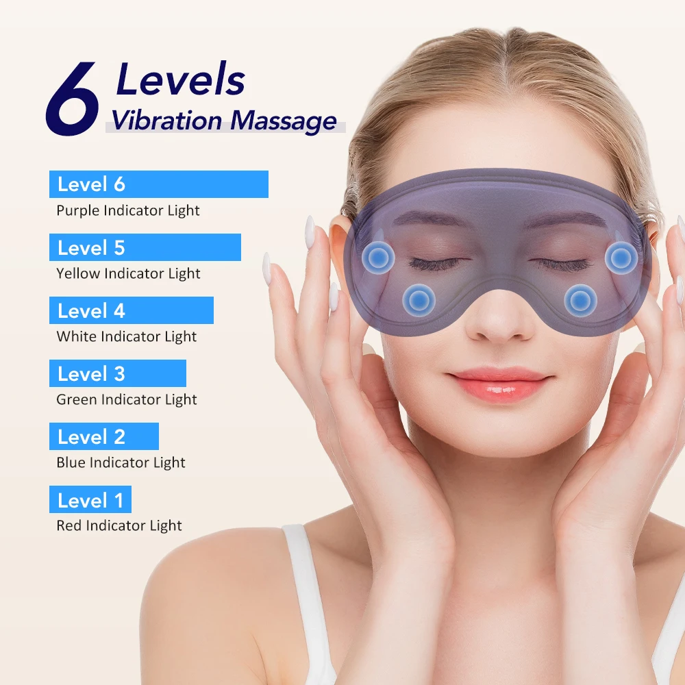 Eye Mask Heating Vibration Massage Sleep Shading Masks Warm Hot Compress Electric Eyes Massager Fatigue Relaxing USB Rechargable
