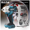 HILDA 18V Cordless Impact Wrench Brushless High Torque Impact 1/2 Inch Car Wrench Power Tools 1