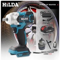 HILDA 18V Cordless Impact Wrench Brushless High Torque Impact 1/2 Inch Car Wrench Power Tools 1