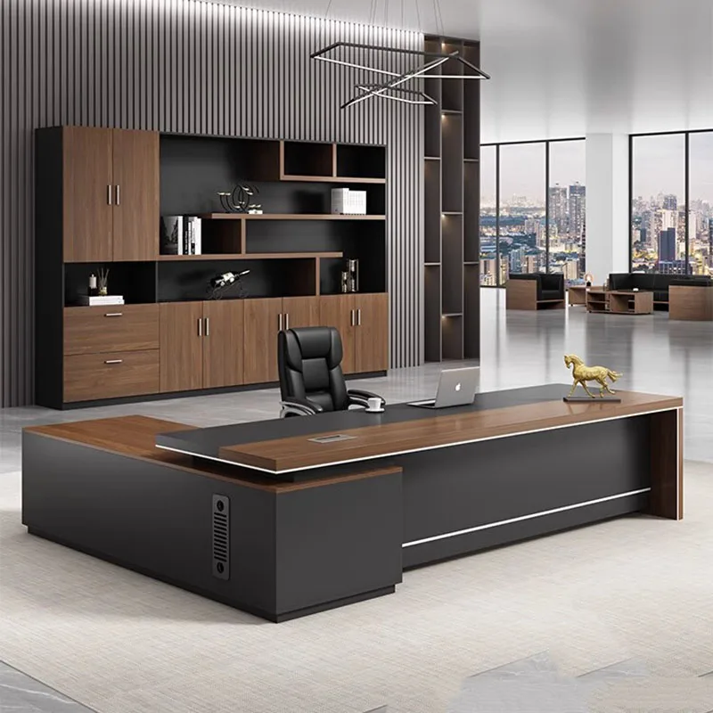 

Workflow Console Office Desk Corner Filing School Study Boss Standing Office Desk Luxury Tavolo Da Lavoro Highend Furniture HDH