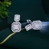 CWWZircons No Ear Hole Design Square Drop Dangle CZ Women Party Wedding Engagement Clip on Earrings Without Piercing CZ903 1