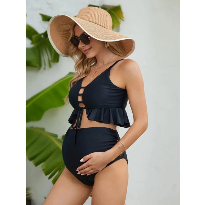 Swimwear for Pregnant Women Swimming Wear One Piece Pregnancy Swimsuit Sexy Suspender Swim Suit Plus Size Maternity Bathing Suit