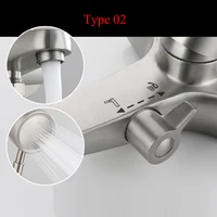 ก๊อกน้ําห้องน้ํา 304 สแตนเลสสตีลแตะร้อนและเย็นห้องน้ําผสมวาล์วผสมอ่างอาบน้ําก๊อกน้ําก๊อกน้ําชุด 5