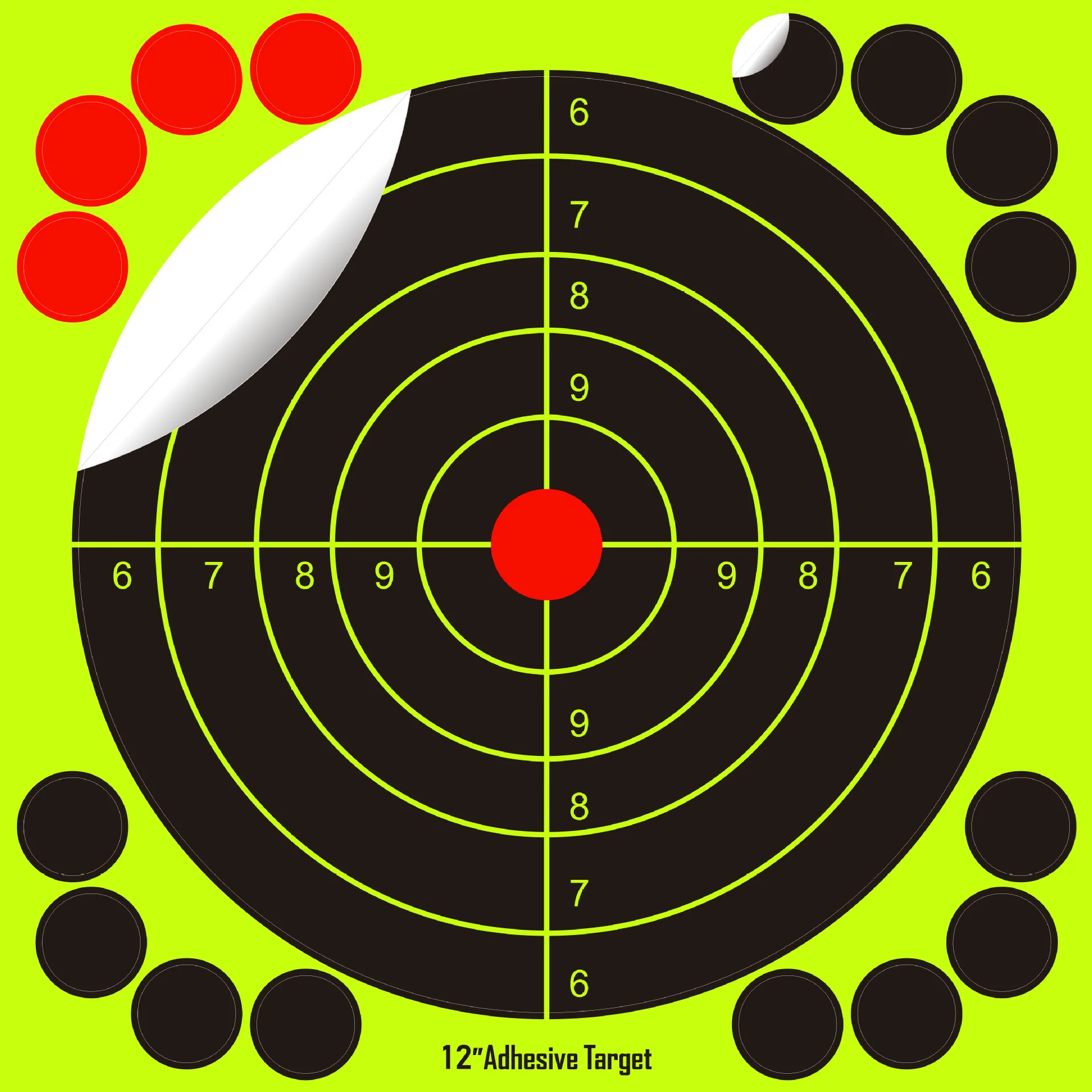 Hunting Training Target Paper 12 Inch Fluorescent Self-Adhesive Shooting Splash Effect Sticker scope sticker