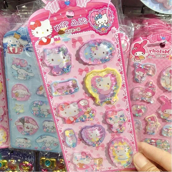 5 Stück Niedliche Anime Sanrio Hellokitty 3D Shake-Aufkleber Notizbuch Album Tagebuch Handbuch Dekoration Schule Schüler Schreibwaren Spielzeug Geschenk – Detail 5